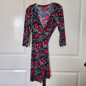 Banana Republic Red and Blue Floral Dress
